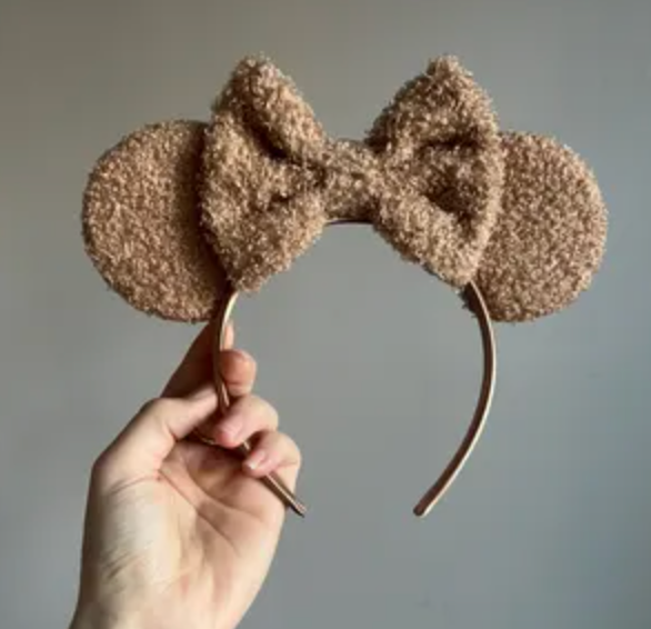 Trnerm Khaki Headband for Women Soft Plush Ears