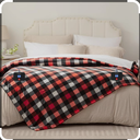 Westinghouse King Size Heated Blanket, Soft Flannel to Sherpa Electric Blanket with Dual Control 10 Heating Levels & 1 to 12 Hours Auto Off, Fast Heating, Machine Washable, 100 * 90 Inch, Red