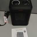 Space Heater for Indoor Use, 1500W PTC Ceramic Heater with Thermostat, Small Space Heater 2S Rapid Heating, 3 Modes, Electric Portable Heater with Safety Protection for Bedroom, Quiet Office (BLACK)