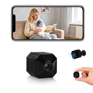 2025 New Upgraded Mini Camera Hidden Camera, WiFi Wireless Small Nanny Cam Real 1080P with Night Vision for Indoor Security, Tiny Secret Camaras Espias Ocultas for Baby/Pet with APP Remote Viewing