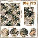 Engrowtic 100 Pcs Hawaii Tropical Napkins Disposable Paper Hand Towels Green gold Leaves Guest Hand Napkins for Bathroom Wedding Baby Shower Birthday Bridal Holiday Dinners Party Decor (Hawaii Style)