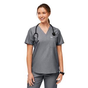 FIGS Catarina One-Pocket Scrub Top for Women — Graphite 2.0, M