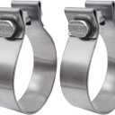 ROADFORMER 3 inch Exhaust Clamp Narrow Band Stainless Steel for Exhaust Pipe, Muffler and Exhaust System Repair (2 Pack)