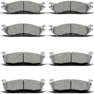 D702 D879 8pcs Front Rear Ceramic Brake Pads Sets Fit For 1997-2002 For Ford Expedition,1999-2003 For F-150,2004 For F-150 Heritage,1997-1999 For F-250,1998-2002 For Lincoln Navigator