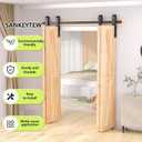 68" Bifold Barn Door Hardware Kit - Fit for 4 Bifold Doors, Black Plastic Spraying, Folding Push-Pull, Thickened Carbon Steel - Sturdy & Durable - Anti-Skipping Design (zdm-68-4)