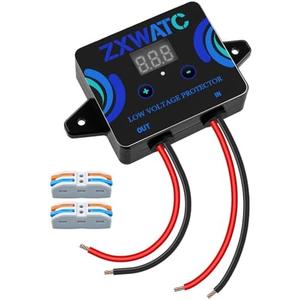 DC12-36V Low Voltage Protector, Digital Disconnect Switch, Over-Discharge Cutoff Module with LED Display, Waterproof Battery Protection for Lead-Acid, Lithium-Ion, 1Pack