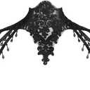 Charmian Women's Steampunk Victorian Chain Shoulder Wrap Cape Collar Choker (Black)