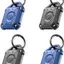 Airtag Holder 4 Pack, IP68 Waterproof Air Tag. Holder Keychain,Hard TPU Airtag Keychain, 360 Full Protection, Apple Tag Holder with Key Ring for Apple Airtag.(Black 4 Pack)