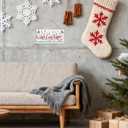 2 x Funny Christmas Wooden Hanging Decor, Candy Cane Lane Traditional Christmas Sweets and Treats, Xmas Candy Shop Door Hanger with Rope Hanging Decoration 6 X 12 Inches