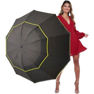 Kalolary UPF 50+ UV Protection Compact Golf Umbrella,62 Inch Extra Large Oversize Double Canopy Vented Umbrella Windproof Waterproof for Men and Women