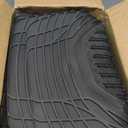 Motor Trend FlexTough 4-Piece Heavy Duty Floor Mats for Cars Trucks SUVs, Automotive Floor Mats Car Mats Full Set Front, Rear & Cargo, Trim-To-Fit Semi-Custom Deep Dish All Weather Rubber Mats - Black