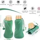Collapsible Water Bottles,650ml,Leak Proof,Reuseable BPA Free Silicone Foldable Water Bottles,Durable Lightweight for Travel Gym Camping Hiking,Compact Size Portable Sports Water Bottle (Green)