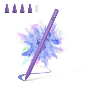 Stylus Pen for iPad 2025-2018 Faster Charge Apple Pencil with Tilt Sensitivity & Palm Rejection & Magnetic Compatible iPad 11/10/9/8/7/6, Pad Air 3/4/5, Pro 12.9"/11", Mini 6/5, M2/M4 Purple