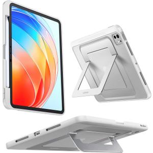 TORRAS Ostand K1 Guardian for iPad Pro 13 inch Case 2025 M5 & 2024 M4, Ultra Stable Stand, Multiple Adjustable Viewing Angles, Slim Protective Kickstand iPad Pro 13 Case with Pencil Holder, White