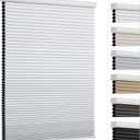 Changshade Cordless Cellular Shades Black Out Blinds for Window Room Darkening, Blackout 1.5 Inch Honeycomb Thermal Insulated Light Heat Blocking Privacy for Bedroom, Bathroom, 36" Wx72 H, White