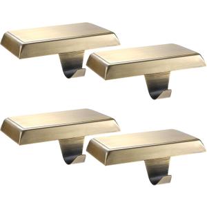 Sunshane 4 Pieces Christmas Stocking Holders Mantel Stocking Hanger Hooks Fireplace Mantle Metal Hang Bases for Xmas Party Decorations (Bronze)