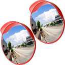 2 Pcs 30" Safety Convex Mirror Traffic Mirror Outdoor Indoor Driveway Street Corner Mirror Security Blind Spot Mirror for Road Garage Parking Lot Warehouse, Tear Off The Protective Film Before Use