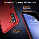 4 x Oterkin Samsung Galaxy S23 FE 5G Case [3 in 1] With [2Pcs Tempered Glass Screen Protector] [10FT Military Grade Defense] [Heavy Duty Protection] (Red)
