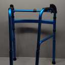 Lightweight Folding Walkers for Seniors, Height Adjustable Portable Stair Climbing Walker for Adults, Walker Without Wheels Support Up to 220lbs, No Assembly Required (Blue)