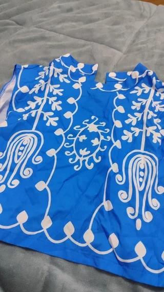 Womens Floral Print Henley Shirts V Neck Short Sleeve Casual Summer Tunic Tops Button Down Loose Fit Blouse (Medium, Blue)