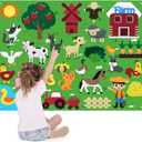 Felt Story Board Set for Kids 3-5 Years Old38 Pcs Preschool Farmhouse Storytelling, Classroom Flannel Toy for Toddlers, Early Learning Interactive Play Kit for Birthday Gifts Wall Hanging