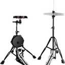 RANMING Practice Drum Pad Stand Kit Silent Drum Pad Set Drum Set Practice Kit with 1 Bass Drum Pedal,Hi-Hat Pedal,2 Drum stand,14 Inch Silent Cymbal,Dumb Drums for Beginners Adults (Black)