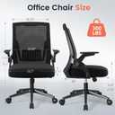 GTPLAYER Ergonomic Office Chair with Flip-up Armrests Executive Computer Chair for Home Office, Breathable Mesh & Comfy Lumbar Support, Pack of 2, Black