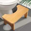 AZEN Toilet Stool Squat Adult, Wood Poop Stool for Bathroom Adults, 7 Inch Height (Yellow (1 Pack))