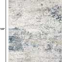 Area Rug Living Room Rugs - 9x12 Abstract Large Soft Indoor Washable Rug Neutral Modern Low Pile Carpet for Bedroom Dining Room Farmhouse Home Office - Beige Blue