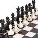 15" Large Chess Set for Adults with Weighted Acrylic Chess Pieces 3.5" King & Portable Folding Marbling Wooden Chess Board Travel Chess Sets Family Board Game Gift – Elegant Classic Chess Game