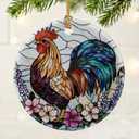 2 x Colorful Rooster Ornament | Farmhouse Christmas Ornaments, Hanging Ornaments for Tree, Christmas Decorations, Holiday Decor Gift | Gifts for Chicken Lover, Farmer | Chicken Themed Gifts, Gift Exchange