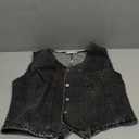Kate Kasin Women's Denim Vest, Sleeveless Stretch Button Down Jean Vest for Women, Casual Fitted Summer Western Outfit (XX-Large, Dark Grey)