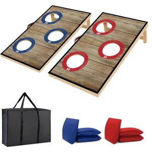 Portable Cornhole Board Set with Bean Bags,Choose 3 * 2 ft or 2 * 1 ft Cornhole Boards for Adults Kids Cornhole Games for Indoor and Outdoor Party Camping Equipment