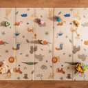 Nuby Reversible Baby Floor Mat, 77" x 58" - Foldable and Lightweight Baby Play Mat for Floor - Easy Storage and Travel - Safari