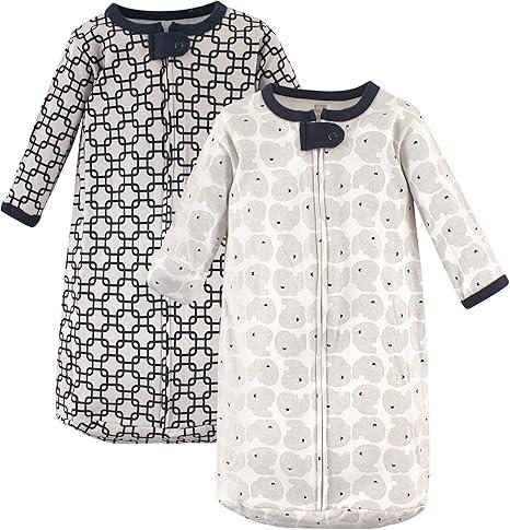 Hudson Baby Unisex Baby Cotton Long-Sleeve Wearable Sleeping Bag, Sack, Blanket (0-3 Months)