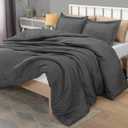 Utopia Bedding Queen Comforter Set Grey, Comforters Queen Size 3 Pieces Bedding Comforters Sets, Down Alternative Soft Bed Set, 1 Comforter (88 x 88 inches) 2 Pillow Shams (20 x 26 inches)