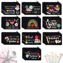 Irenare 30 Pcs Teacher Appreciation Gifts Teacher Survival Kit Canvas Makeup Bags Cosmetic Pouch Funny Toiletry Bag with Zipper Thank You Gift for Women Men Travel Birthday Holiday Bulk
