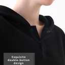 Womens 2 Piece Sweatsuit Set, 2025 Casual Long Sleeve Hoodie with Loose Wide Leg Sweatpants for Fall and Winter (Black, M)