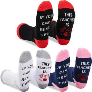 If You Can Read This This Socks For Women Teacher Off Duty Gift Socks Size 6-11W