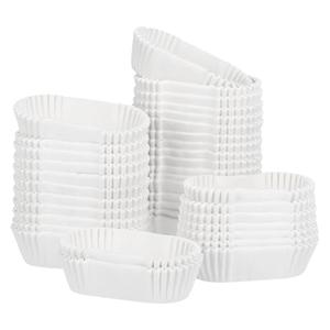 Pack Of 6 Cabilock 1000Pcs Mini Cupcake Liners, Rectangle Oil-Proof Cup Cake Liners, White Disposable Baking Paper Cups for Muffin, 6"
