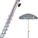 Beach Parasol Umbrella Sand Anchor Base, Steel Heavy Duty In-Ground Anchor Rust-Proof