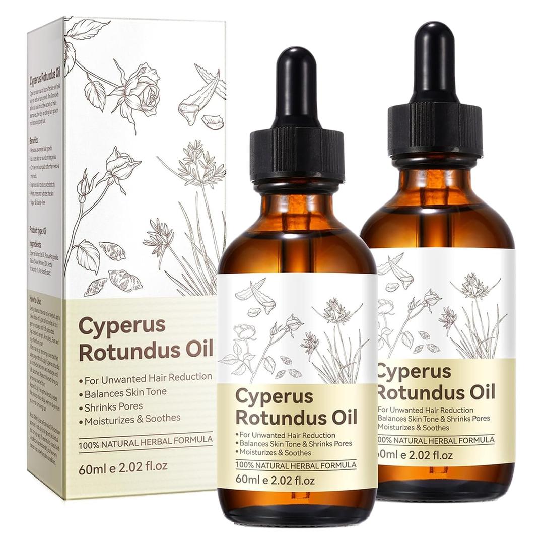 Premium Cyperus Rotundus Oil 2PCS - Reducing Body Hair Growth | 100% Pure Cyperus Rotundus Essential Oil for Smooth Skin & Hair Removal, 60ml
