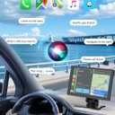 Carplay Screen for Car, 9'' Wireless CarPlay & Android Auto-Upgrade Portable Touchscreen with GPS Navigation, Bluetooth, Mirror Link, Voice Control, Hands-Free Calling,Plug & Play Car Play Screen