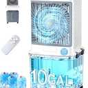 Portable Air Conditioners,Swamp Cooler Evaporative Air Cooler 2026 Upgraded Windowless with 10GAL Detachable Tank,120° Oscillation,Ultra Quiet,Timer,Remote,Cooling Fan for Apartment Garage