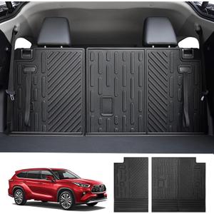 Cargo Mat Fit for 2020-2024 Toyota Highlander Backrest Mat TPE Trunk Liner All Weather Seats Back Protector for Highlander 7 Seats Accessories(Backrest Liner)