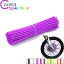 72 PCS Universal Spoke Skins Motorcycle Dirt Bikes Colorful Protective Trim Wrap Cover Wheel Guard for Yamaha Kawasaki Suzuki(Purple)