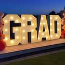 2026 Graduation Decorations - 4FT Large Pre-Cut GRAD Light-Up Marquee Letters Kit - Mosaic Foam Board Sign - Class of 2026 Congrats Party Supplies for Kindergarten Preschool High School College Prom