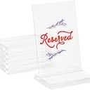Okuna Outpost Clear Table Number Holders for Weddings, Acrylic Place Card Signs (6 Pack)