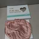 YFONG 100% 22 Momme Mulberry Silk Bonnet for Sleeping Women, Larger Double Layer Silk Hair Wrap for Curly Short Long Hair, Non-Slip Sleep Cap Turban with Elastic Tie Band for Hair Care, Pink