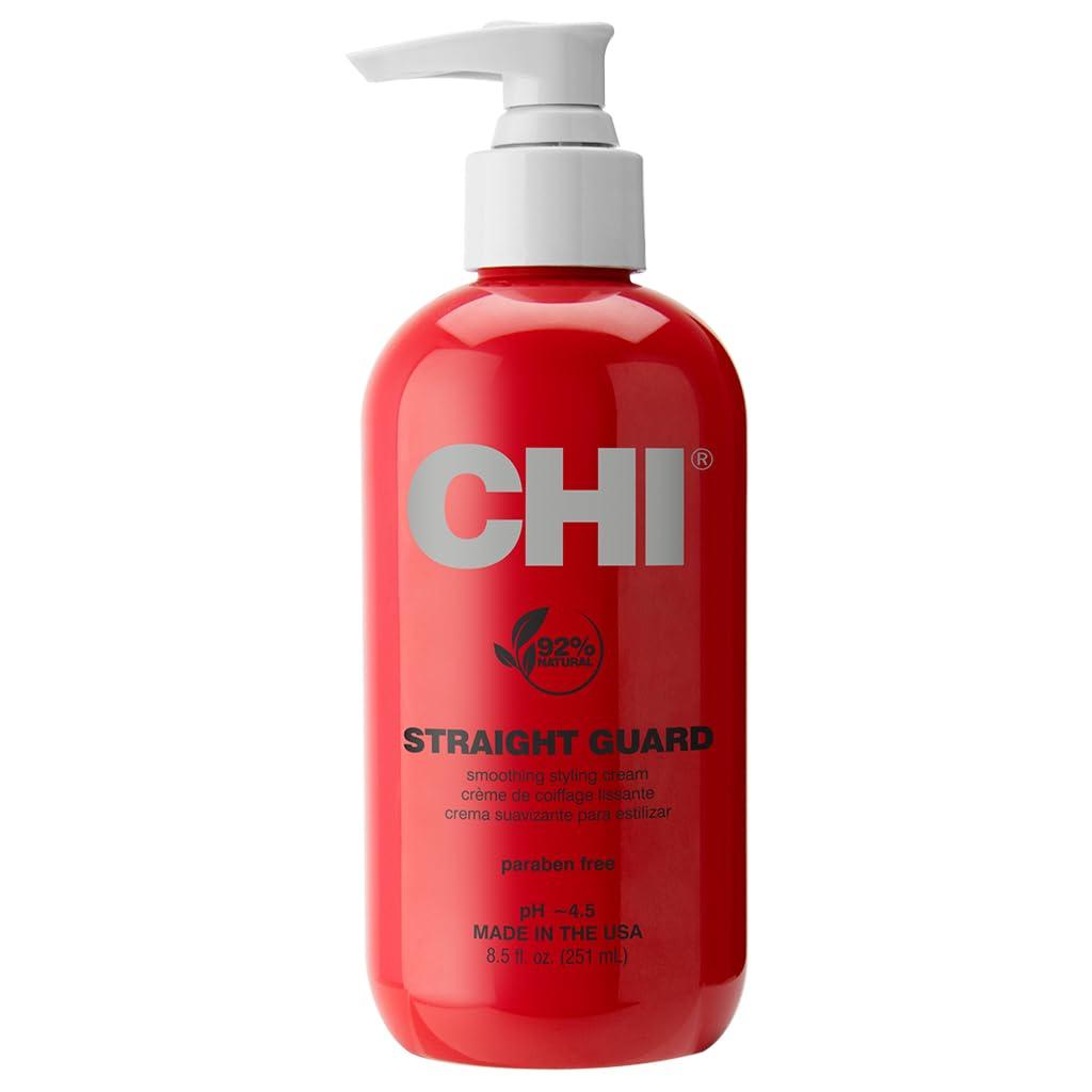 CHI Straight Guard Smoothing Styling Cream, Frizz Control & Hair Smoothness, Lightweight AntiHumidity Hair Styling Cream for All Hair Types, 8.5Oz